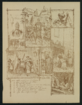 750017 Afbeelding van een blad met het als stripverhaal vertelde verhaal van Sinterklaas: bij de platen de tekst 1. Het ...
